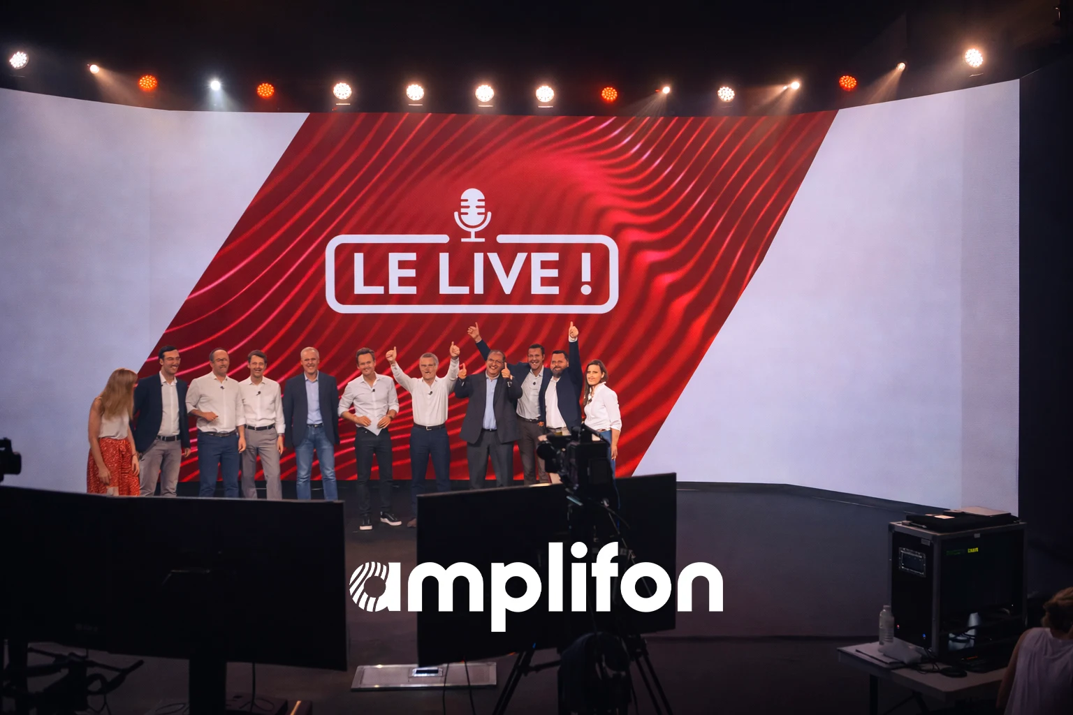 L’équipe sur le plateau du live Amplifon